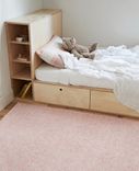 Childrens Room Cable Knit Hand Woven Braided Wool Rug- Pink 2 small