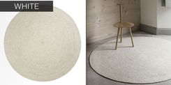 Cable Knit Modern Round Hand Braided Woven Wool Rug- Light Grey 4 small