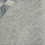 Cable Knit Modern Round Hand Braided Woven Wool Rug- Light Grey 1 small