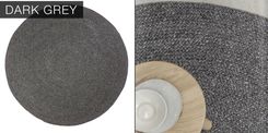 Cable Knit Modern Round Hand Braided Woven Wool Rug- Dark Grey 3 small