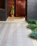Indoor Outdoor Handmade Herringbone Geometric Woven Rug- Stone 4 small
