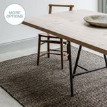 Handmade Flat Geometric Weave Hemp Rug- Charcoal 1 small