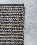 Handmade Flat Geometric Weave Hemp Rug- Charcoal 2 small