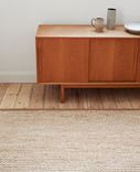 Handmade Flat Geometric Weave Hemp Rug- Natural 1 small