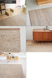 Handmade Flat Geometric Weave Hemp Rug- Natural 2 small
