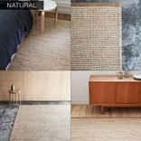 Handmade Flat Geometric Weave Hemp Rug- Natural 4 small