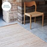 Handmade Flat Weave Hemp Rug- White 1 small