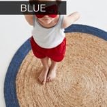 Modern Rustic Round Hand Woven Hemp Rug- Natural 6 small