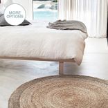 Modern Rustic Round Hand Woven Hemp Rug- Natural 1 small