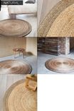 Modern Rustic Round Hand Woven Hemp Rug- Natural 2 small