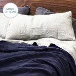 Usa Made French Linen Sheets- Indigo Navy Blue 1 small