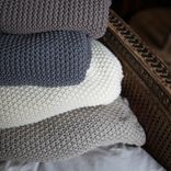 Handmade Chunky Crochet Knit Throw- Charcoal 4 small