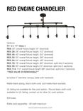 Barn Metal Industrial Custom Pipe And Cloth Cord Chandelier - 8 Light 3 small