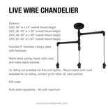 Industrial Custom Rustic Pipe And Cloth Cord Pendant Light - 3 Light 7 small