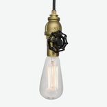 Vintage Upcycled Valve Pipe Pendant Light – Brass 2 small