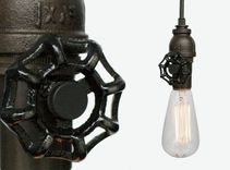 Vintage Upcycled Valve Pipe Pendant Light – Bronze 1 small