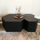 Hexagon Wood Modern Geometric Table- Black 1 small
