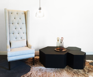 Hexagon Wood Modern Geometric Table- Black 2 small