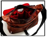 Leather Camera Bag - Doctors Bag Carryall - Extra Large 3 small