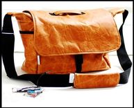 Leather Bag Doctor Bag Or Travel Bag In Naked Leather Unisex - Extra Large 1 small