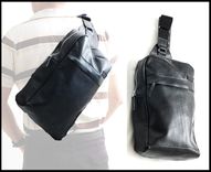 Black Leather Sling Bag 3 small
