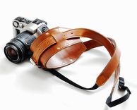 Camera Strap - New Rugged Dslr Camera Strap -  All Leather Camera Strap For Dslr Camera - Tan 3 small