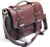 Leather Portmanteau Bag, Computer Bag In Heavy Full Grain Leather 1 small