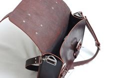Leather Portmanteau Bag, Computer Bag In Heavy Full Grain Leather 3 small