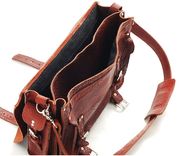 Leather Bag - Unisex American Buffalo Leather Bag Or Leather Briefcase - Made In Usa In Tobacco 3 small