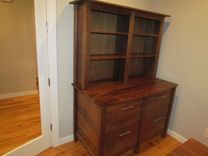 Solid Walnut Book Case File Drawers 1 small