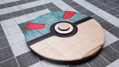 Four Wooden Pokeballs 4 small