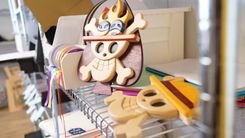 Wooden One Piece Straw Hat Jolly Roger 2 small