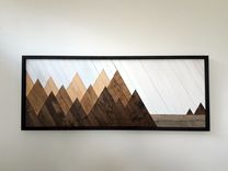 Mountain Wall Art, Wood Art, Wall Art Mountains, Rustic Decor, Rustic Mountains, Mountain Landscape 1 small