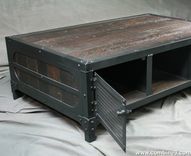 Vintage Style Coffee Table. Reclaimed Wood And Steel Coffee Table. Rustic Coffee Table With Storage. 2 small
