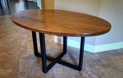 Solid Walnut Oval Dining Table Or Desk Top 1 small