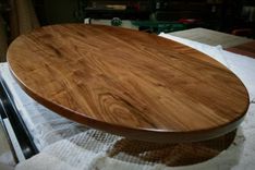Solid Walnut Oval Dining Table Or Desk Top 2 small