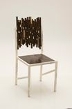 Reclaimed Wood With Distressed Metal Frame Dining Chair 1 small