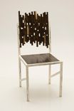Reclaimed Wood With Distressed Metal Frame Dining Chair 2 small