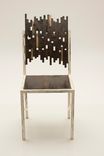 Reclaimed Wood With Distressed Metal Frame Dining Chair 4 small