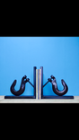 Crane Hook Bookends Industrial Office Decor Reclaimed History Steel Welded Modern Decor 1 small