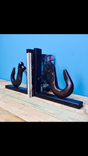 Crane Hook Bookends Industrial Office Decor Reclaimed History Steel Welded Modern Decor 2 small