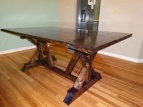 V - Trestle Farmhouse Style Table 3 small