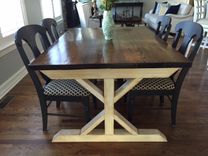 V - Trestle Farmhouse Style Table 1 small