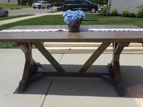 V - Trestle Farmhouse Style Table 4 small