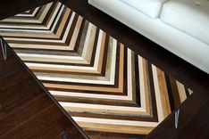 Chevron Coffee Table With Hairpin Legs - Reclaimed Wood Table 1 small