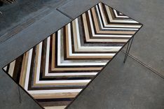 Chevron Coffee Table With Hairpin Legs - Reclaimed Wood Table 4 small