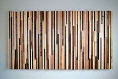 Wood Sculpture Queen Headboard Or Wall Art - Lines - 36 X 64 1 small
