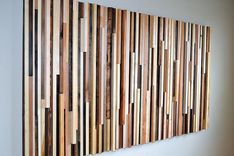 Wood Sculpture Queen Headboard Or Wall Art - Lines - 36 X 64 5 small