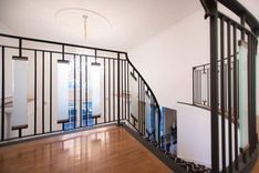 Contemporary Wrought Iron Interior Railing With Frosted Glass 1 small