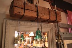 Reclaimed Wood Beam Chandelier 1 small